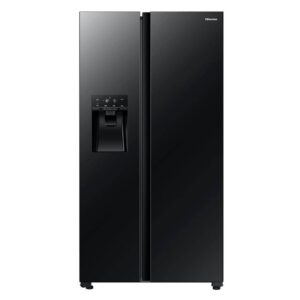 SIDE BY SIDE HISENSE NEGRA TIPO ESPEJO 610 LT CON DISPENSADOR DE HIELO Y AGUA