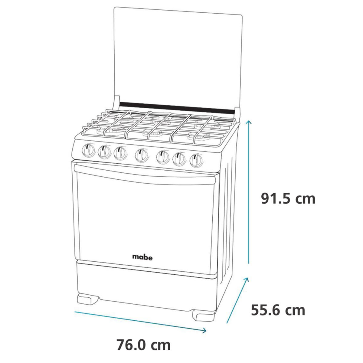 COCINA MABE 5 HORNILLAS CON GRILL EM7623FX0 - Imagen 6